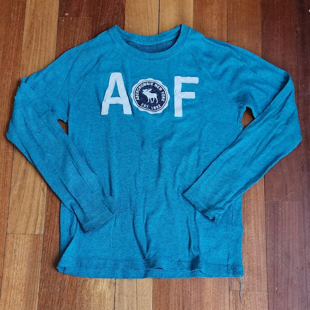 abercrombie kids Boys Aqua Long Sleeve Jersey Size Large
